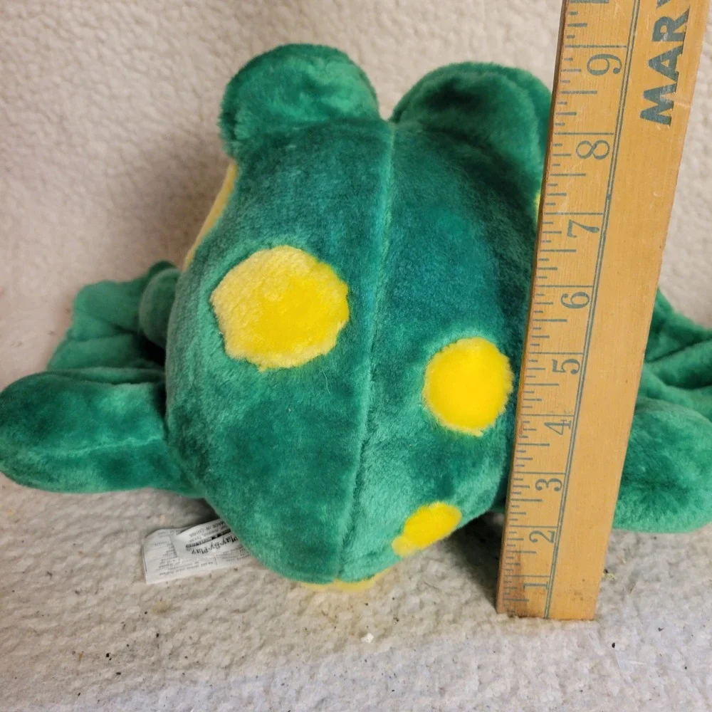 Play-By-Play Grumpy Frog Plush Unisex Small Green Yellow Excellent Vintage Toad